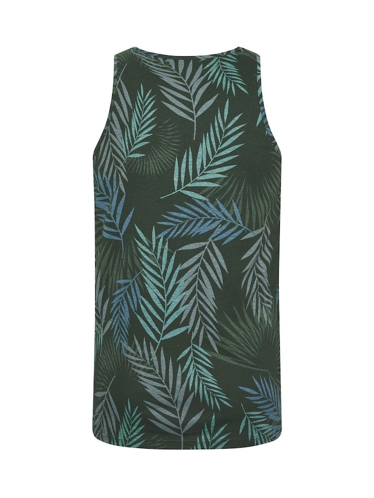 BadRhino Big & Tall Black Leaf Print 100% Cotton Vest - Image 2 of 2