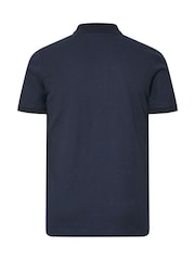 BadRhino Big & Tall Blue Waffle Texture Zip 100% Cotton Polo Shirt - Image 2 of 2