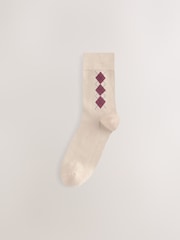 Navy/Berry/Neutral Argyle - Pacote 3 de meias de tornozelo - Imagem 3 de 6