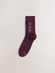 Navy/Berry/Neutral Argyle - Pacote 3 de meias de tornozelo - Imagem 4 de 6