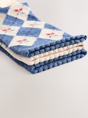 Blue/Oatmeal Argyle Cherries - Pacote 3 de meias de tornozelo - Imagem 6 de 6