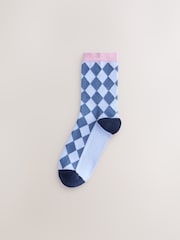 Bright Sparkle Harlequin Ankle Socks 3 Pack - Image 3 of 6