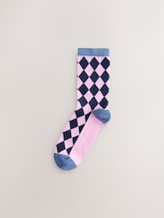 Bright Sparkle Harlequin Ankle Socks 3 Pack - Image 4 of 6