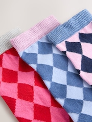 Bright Sparkle Harlequin Ankle Socks 3 Pack - Image 5 of 6