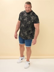 BadRhino Big & Tall Grey Camouflage Leaf Print 100% Cotton T-Shirt - Image 2 of 6