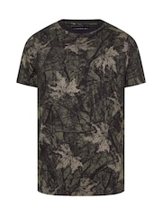 BadRhino Big & Tall Grey Camouflage Leaf Print 100% Cotton T-Shirt - Image 5 of 6