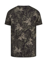 BadRhino Big & Tall Grey Camouflage Leaf Print 100% Cotton T-Shirt - Image 6 of 6