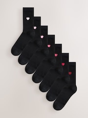 Hearts Embroidered Motif Ankle Socks 7 Pack - Image 1 of 10