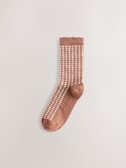 Neutral Check Sheep Ankle Socks 4 Pack - Image 2 of 7