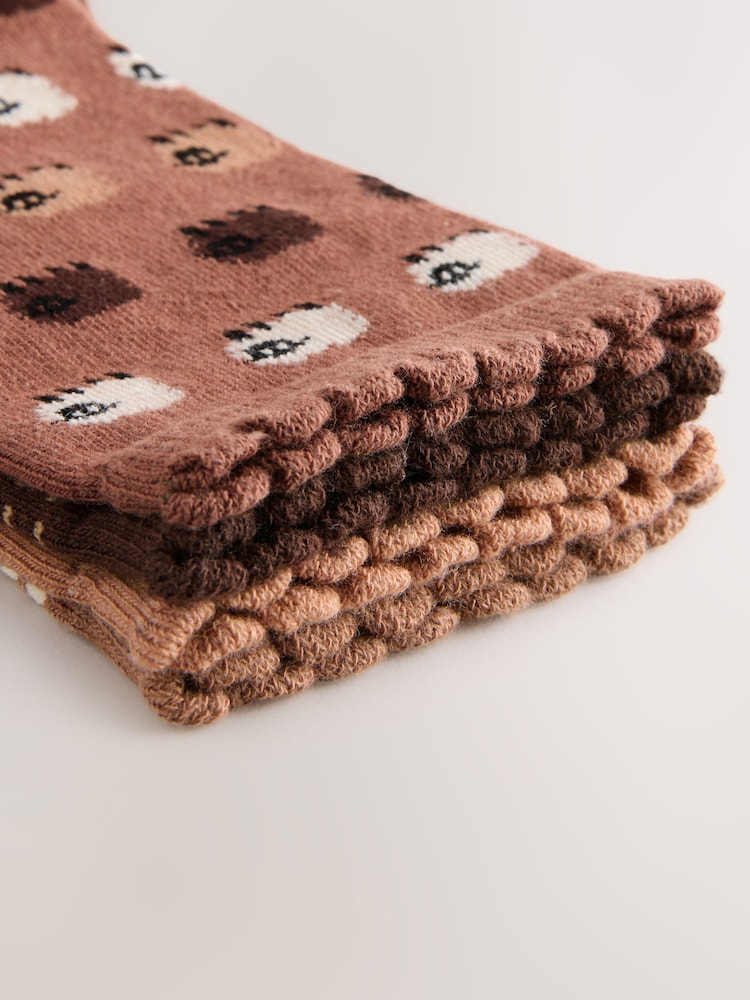 Neutral Check Sheep Ankle Socks 4 Pack - Image 7 of 7