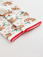 Christmas Leopard Christmas Pudding Sack Socks 1 Pack - Image 3 of 4