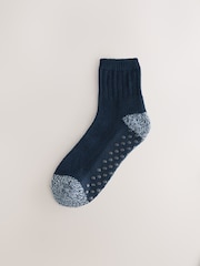 Navy Blue Twisted Supersoft Short Slipper Socks 2 Pack - Image 4 of 6