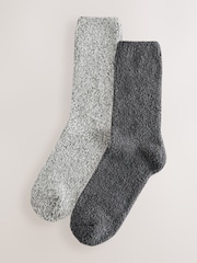 Charcoal/Light Grey Cosy Socks 2 Pack - Image 1 of 6
