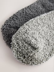 Charcoal/Light Grey Cosy Socks 2 Pack - Image 4 of 6