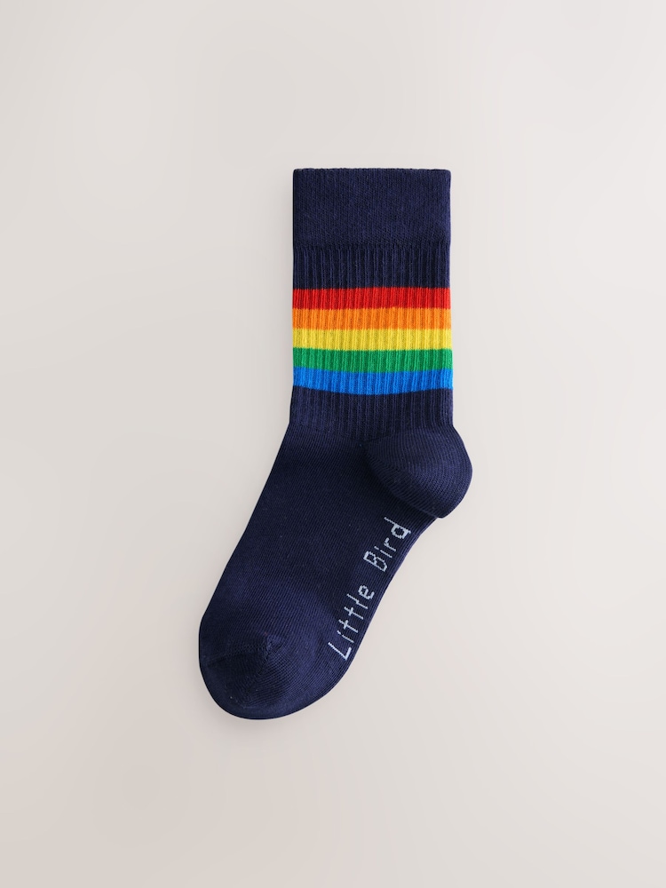 Little Bird by Jools Oliver Bright Rainbow Striped Tube Socks 6 Pack - Image 2 of 9 Little Bird by Jools Oliver Bright Rainbow Striped Tube Socks 6 Pack - Image 2 of 9