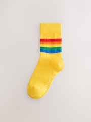 Little Bird by Jools Oliver Bright Rainbow Striped Tube Socks 6 Pack - Image 7 of 9