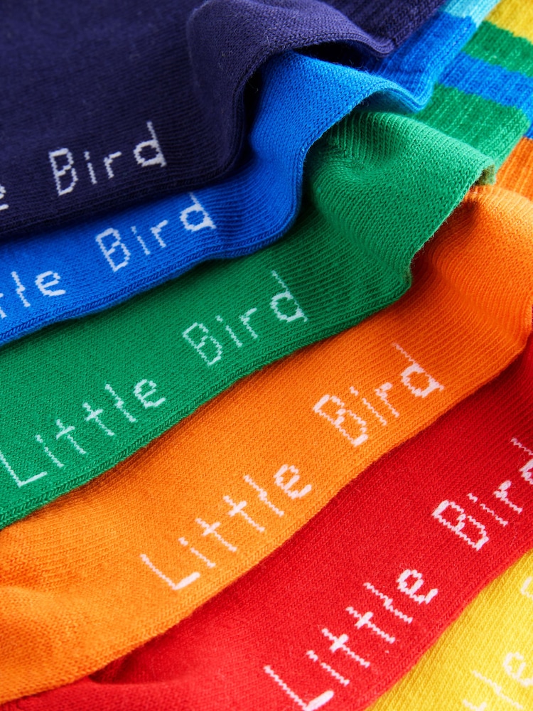 Little Bird by Jools Oliver Bright Rainbow Striped Tube Socks 6 Pack - Image 9 of 9