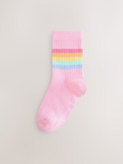 Little Bird by Jools Oliver Pastel Rainbow Striped Tube Socks 6 Pack - Image 7 of 9