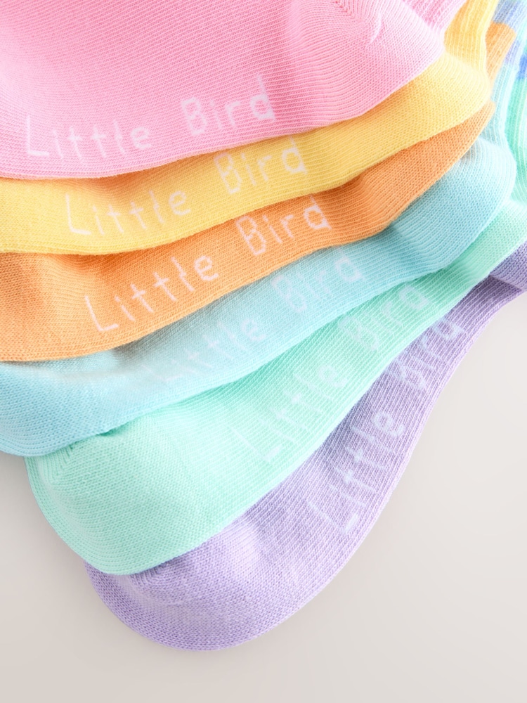 Little Bird by Jools Oliver Pastel Rainbow Striped Tube Socks 6 Pack - Image 9 of 9