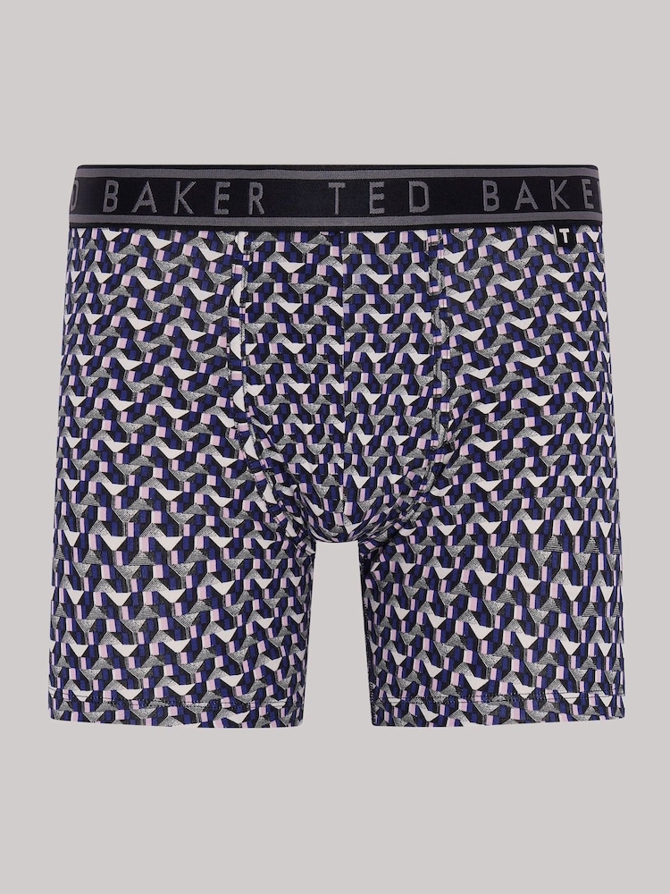 Ted Baker Grey Heather Retro Geo Boxer Briefs 3 Pack - Image 2 of 5