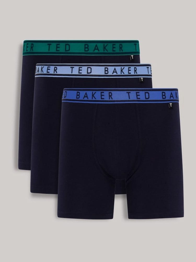 Ted Baker Blue Bayou Bachelors Mazarine Boxer Briefs 3 Pack - Image 1 of 4