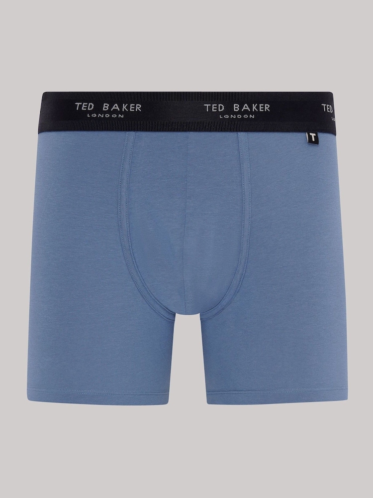 Ted Baker Blue Mix Boxer Trunk Briefs 3 Pack - Image 2 of 4 Ted Baker Blue Mix Boxer Trunk Briefs 3 Pack - Image 2 of 4