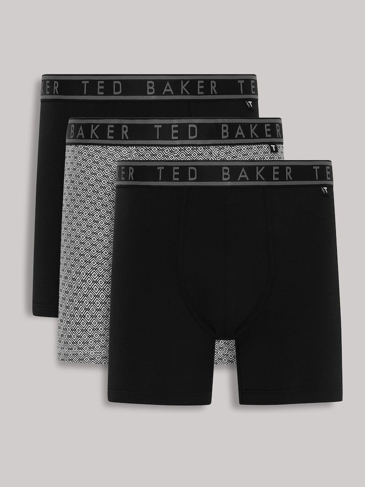 Ted Baker Black Micron Boxer Briefs 3 Pack - Image 1 of 3 Ted Baker Black Micron Boxer Briefs 3 Pack - Image 1 of 3