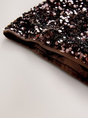 Chocolate Brown Sequin Velvet Bandeau Top - Image 6 of 7