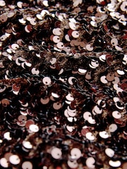 Chocolate Brown Sequin Velvet Bandeau Top - Image 7 of 7