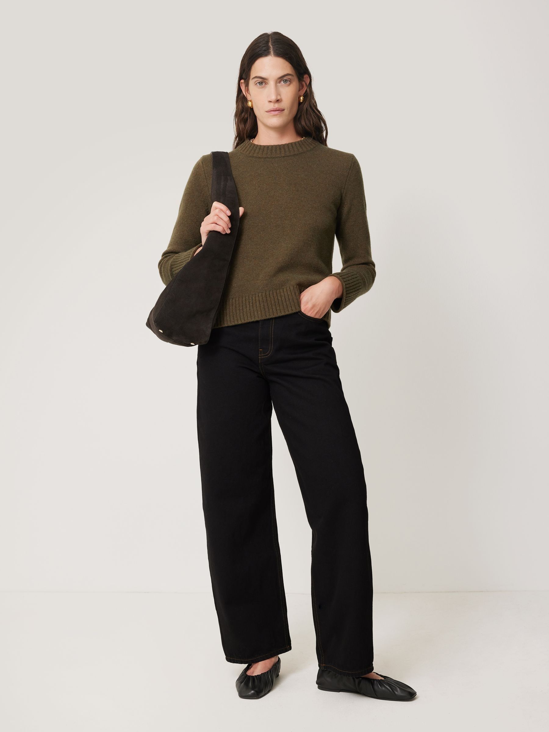 Buy Jigsaw Brown Heckfield Suede Tote from Next USA