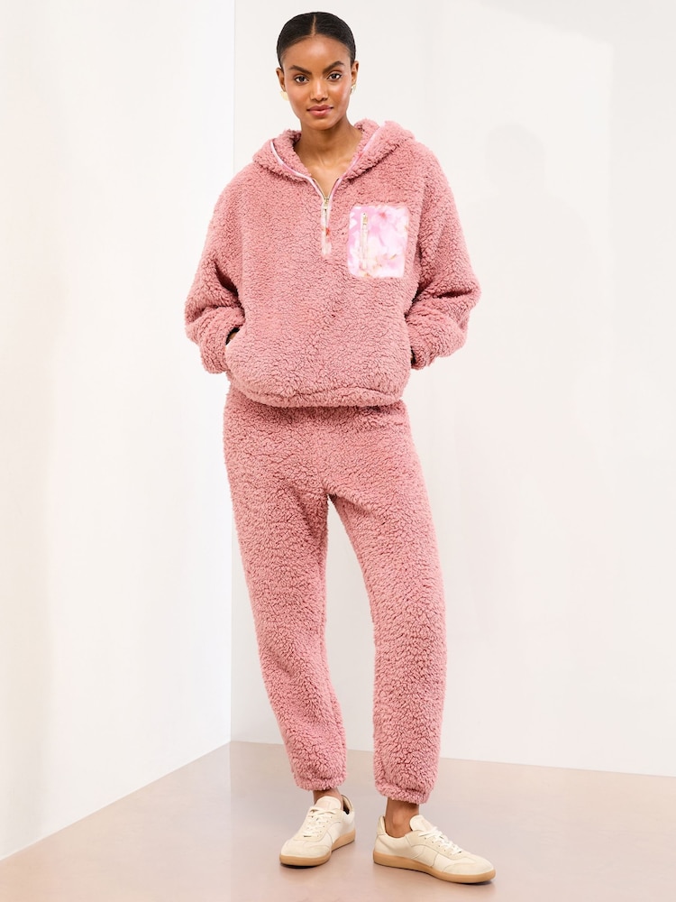 Lipsy Pink Cosy Loungewear Hoddie and Joggers Set - Image 2 of 4 Lipsy Pink Cosy Loungewear Hoddie and Joggers Set - Image 2 of 4