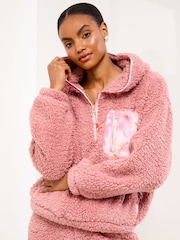 Lipsy Pink Cosy Loungewear Hoddie and Joggers Set - Image 3 of 4