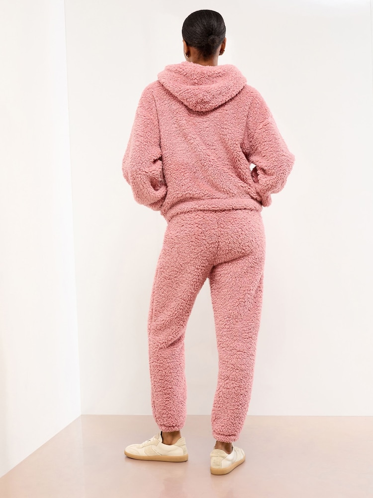 Lipsy Pink Cosy Loungewear Hoddie and Joggers Set - Image 4 of 4 Lipsy Pink Cosy Loungewear Hoddie and Joggers Set - Image 4 of 4