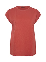 Yours Curve Orange Pompom Insert Yolk 100% Cotton Top - Image 5 of 5