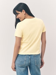 Yellow Short Sleeve Floral Print Embellished T-Shirt - Image 3 of 7