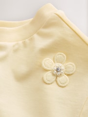 Yellow Short Sleeve Floral Print Embellished T-Shirt - Image 6 of 7