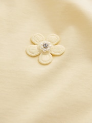 Yellow Short Sleeve Floral Print Embellished T-Shirt - Image 7 of 7