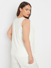Yours Curve White Co-Ord Broderie Waistcoat - Image 2 of 5