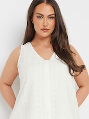 Yours Curve White Co-Ord Broderie Waistcoat - Image 4 of 5
