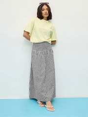PixieGirl Petite Black Gingham Drop Waist Skirt - Image 2 of 5