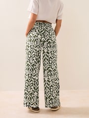 PixieGirl Petite Green Wide Leg 100% Cotton Trousers - Image 3 of 5