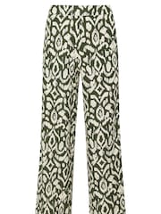 PixieGirl Petite Green Wide Leg 100% Cotton Trousers - Image 5 of 5