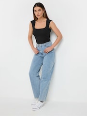 Long Tall Sally Black Sleeveless Square Neck Body Tops 2 Pack - Image 2 of 8