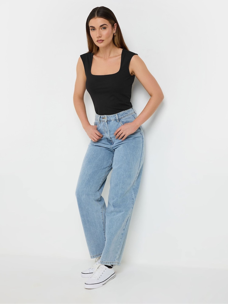 Long Tall Sally Black Sleeveless Square Neck Body Tops 2 Pack - Image 2 of 8