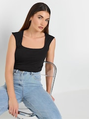 Long Tall Sally Black Sleeveless Square Neck Body Tops 2 Pack - Image 4 of 8