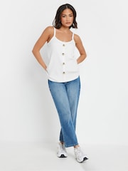 PixieGirl Petite Black Button Front Ribbed Vests 2 Pack - Image 2 of 8
