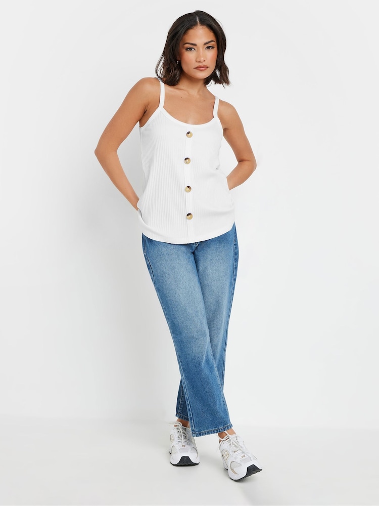 PixieGirl Petite Black Button Front Ribbed Vests 2 Pack - Image 2 of 8