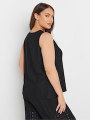 Yours Curve Black Co-Ord Broderie Waistcoat - Image 3 of 5