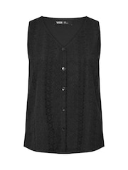 Yours Curve Black Co-Ord Broderie Waistcoat - Image 5 of 5