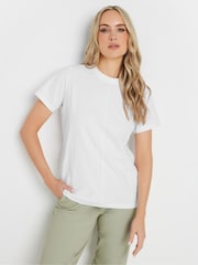 Blanco - Long Tall Sally Premium Stitch Panel 100% Cotton T-Shirt - Imagen 1 de 5